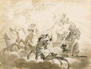 パエトンの墜落①パエトン、アポロン神の馬車に乗る