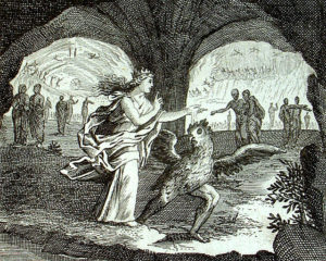 ミミズクに変身するアスカラポスと怪物セイレーン［ムーサの叙事詩④］