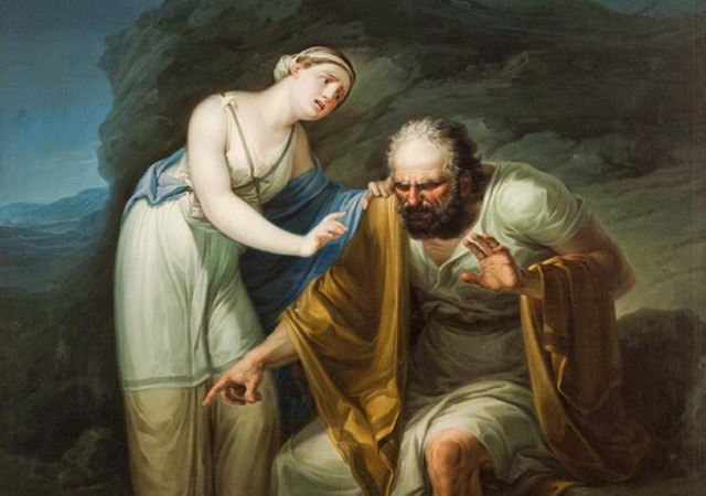 オイディプスと娘アンティゴネ